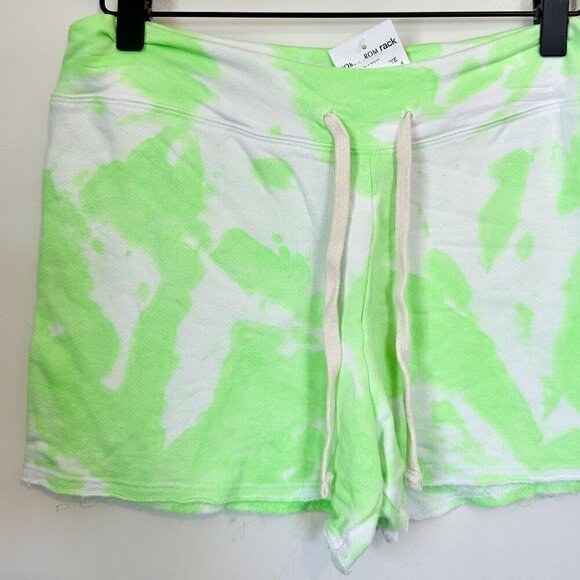 NWT Sundry Drawstring Waist Terry Sweat Shorts White Green Tie Dye - 0(XS) - Picture 3 of 9